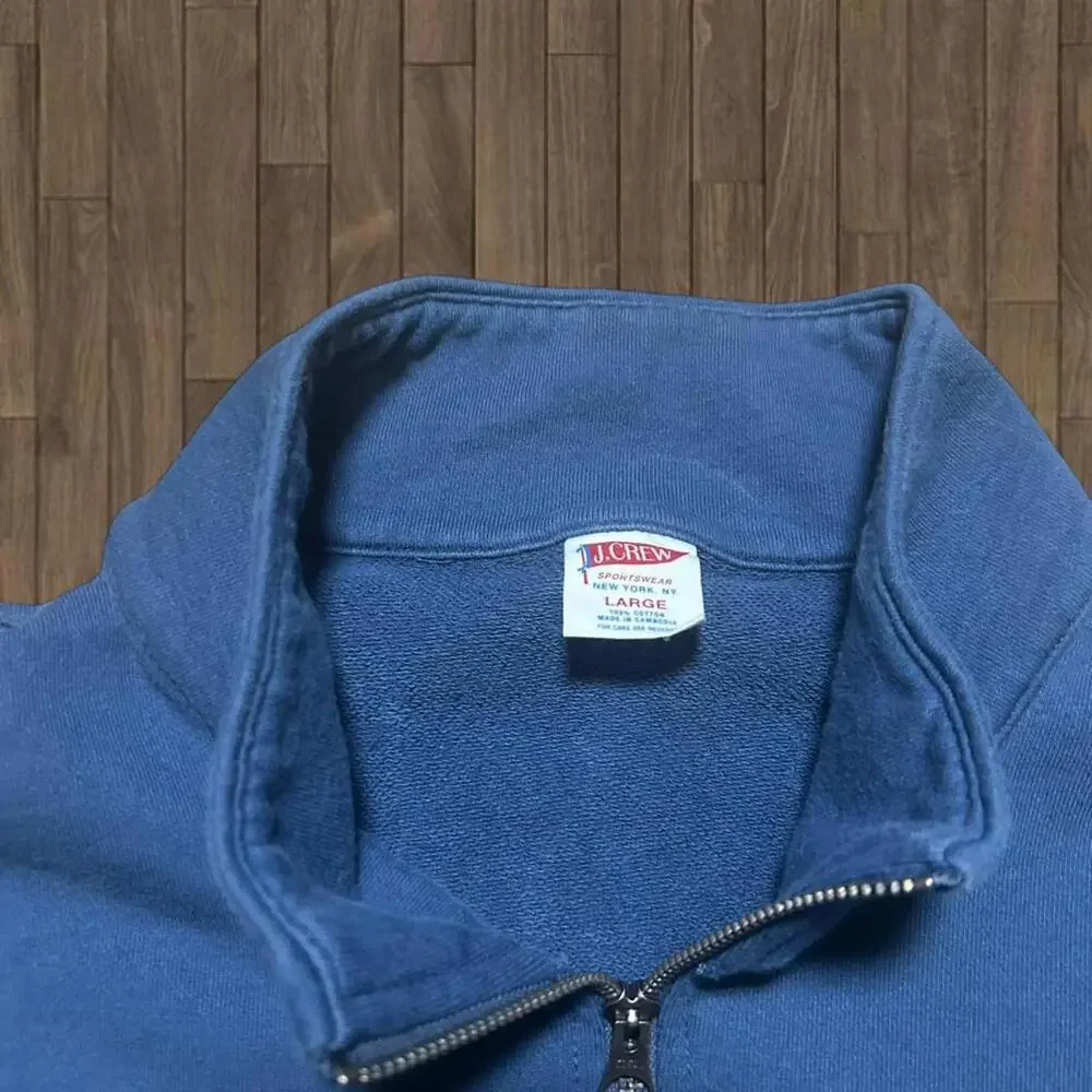 Vintage J Crew Sportswear Quarter Zip Deep Blue‎ Sz Large